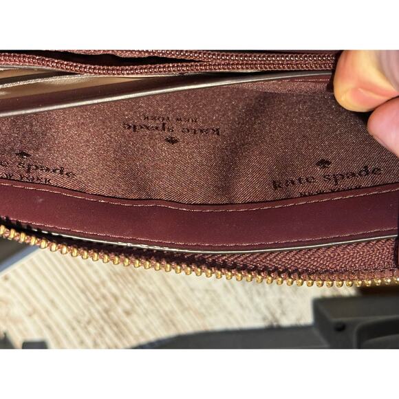 Kate Spade LENA Large Continental Wallet - Cherrywood (burgundy) Pebble Leather - Picture 5 of 5